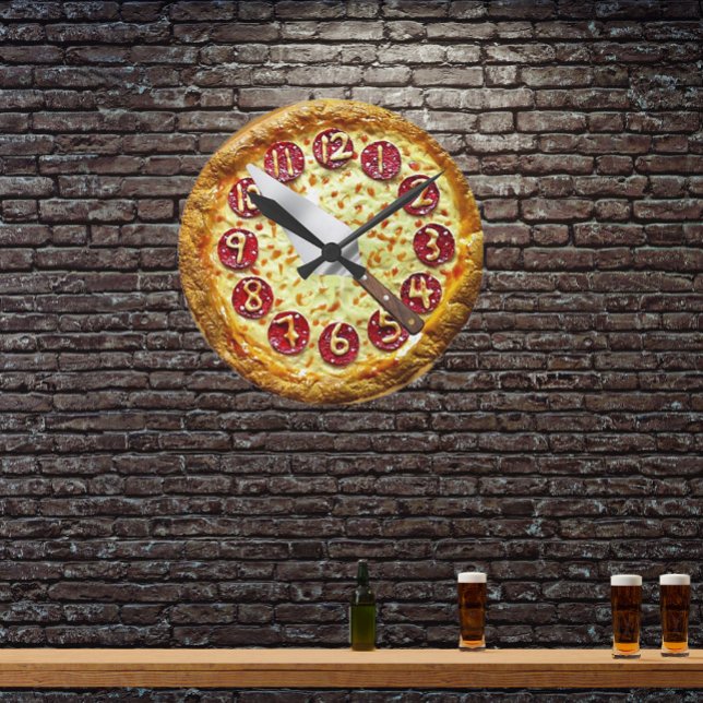 pepperoni pizza wall clock (Creator Uploaded)