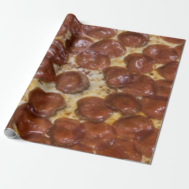 Pepperoni Pizza Wrapping Paper (Unrolled)
