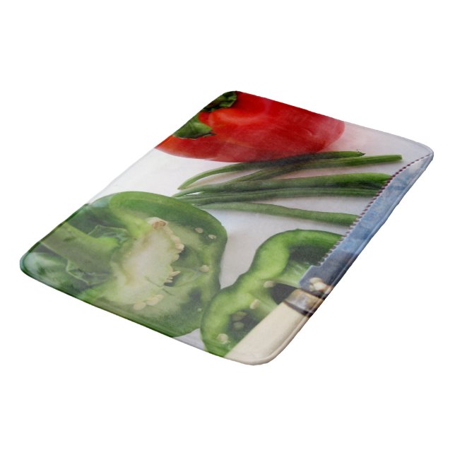 Peppers and Beans Custom Large Bath Mat (Angled)