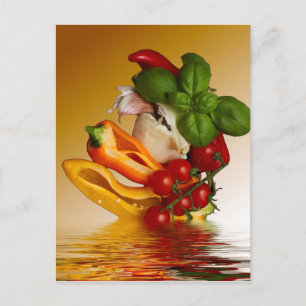Peppers Basil Tomatoes Garlic Postcard