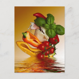 Peppers Basil Tomatoes Garlic Postcard