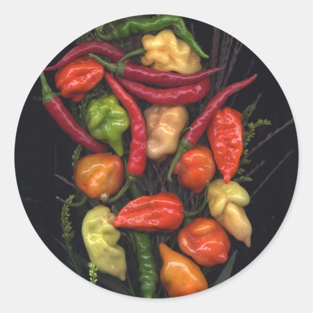 Peppers Classic Round Sticker (Front)