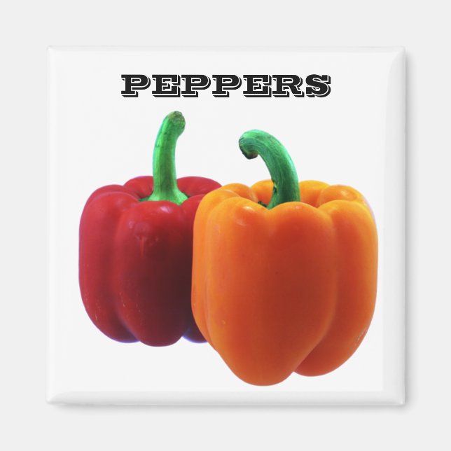 Peppers - (Fridge Magnet Square) (Front)