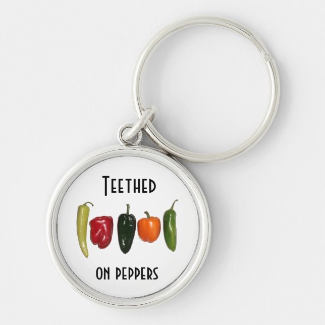 Peppers in a Row Key Ring (Front)