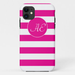 Peppy Pink Cabana Stripes iPhone 11 Case