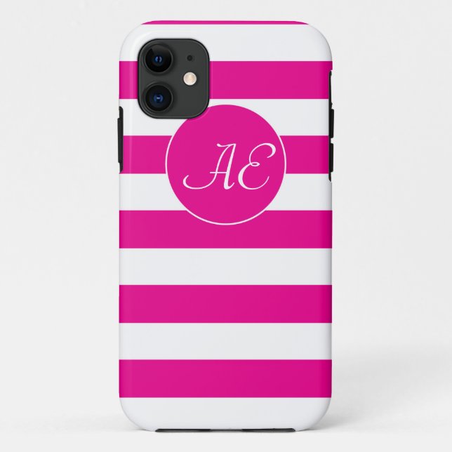 Peppy Pink Cabana Stripes Case-Mate iPhone Case (Back)