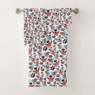 Peppy Pit Bull American Pitbull Pet Puppy Dog Bath Towel Set