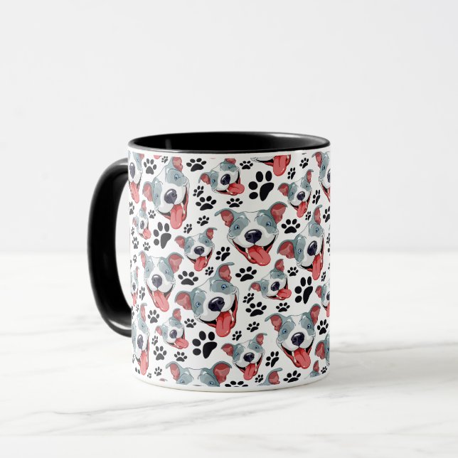 Peppy Pit Bull American Pitbull Pet Puppy Dog Mug (Front Left)