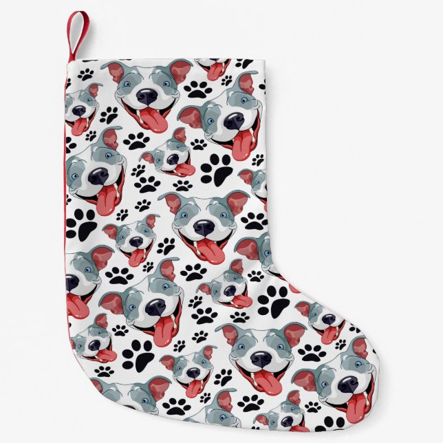 Peppy Pit Bull American Pitbull Pet Puppy Dog Small Christmas Stocking (Front)