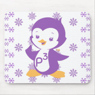 Peppy Purple Penguin Mouse Mat