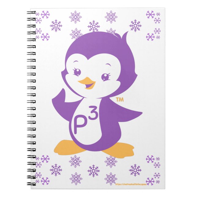 Peppy Purple Penguin  Notebook (Front)