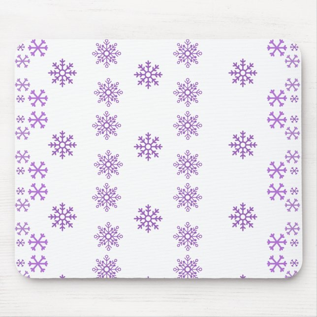 Peppy Purple Penguin snowflake Mouse Mat (Front)
