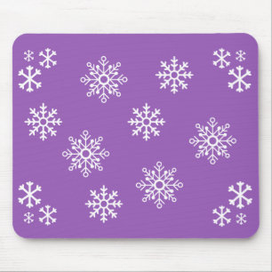 Peppy Purple Penguin snowflake  Mouse Mat