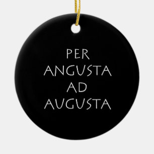 Per angusta ad augusta ceramic tree decoration