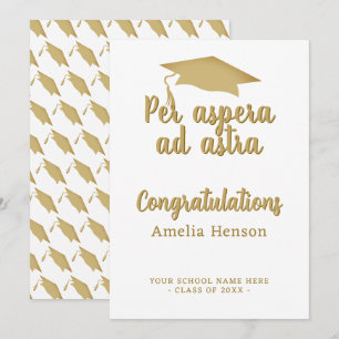 Per aspera ad astra Latin Congrat Graduation Cap Card