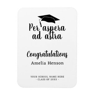 Per aspera ad astra Latin Congrat Graduation Cap Magnet