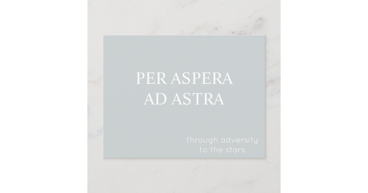 Per Aspera Ad Astra Latin Quote Postcard - Grey | Zazzle