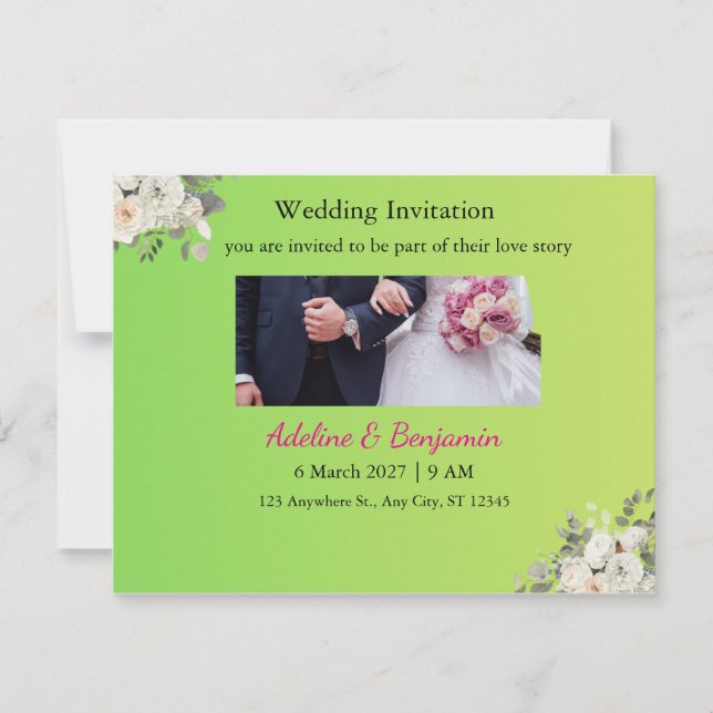 Per Card Wedding Invitation (Front)