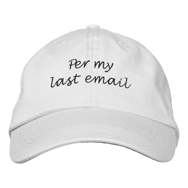 Per my last email embroidered hat (Front)