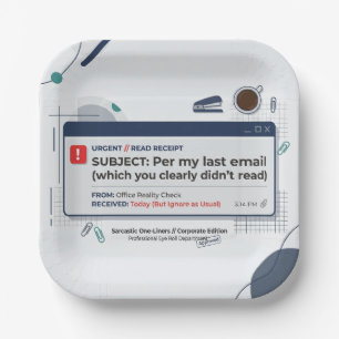 Per My Last Email Funny Office Quote Paper Plate