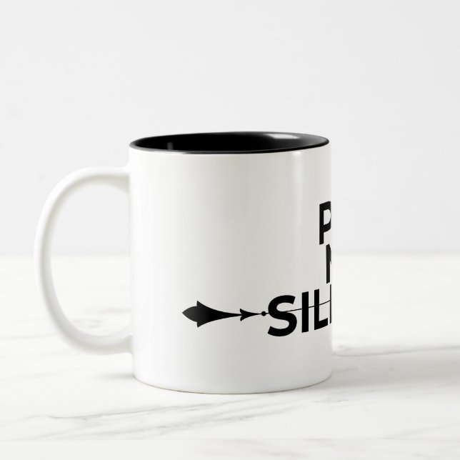 Per My Silence Minimalist Typographic Two-Tone Mug (Left)