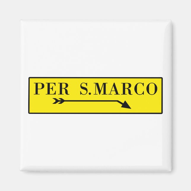 Per San Marco, Venice, Italian Street Sign Magnet (Front)