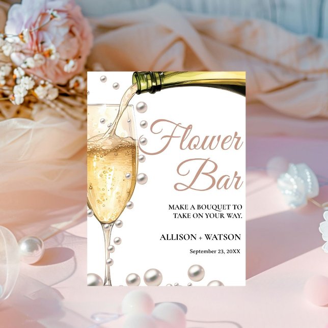 Perals and Prosecco bridal shower flower bar Sign (Creator Uploaded)