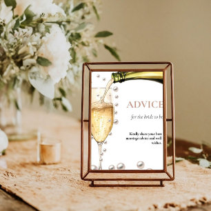 Perals & Prosecco bridal shower pearl Advice Sign