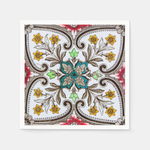 Peranakan Floral Tiles Napkin