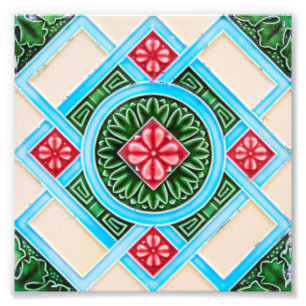 Peranakan Floral Tiles Photo Print