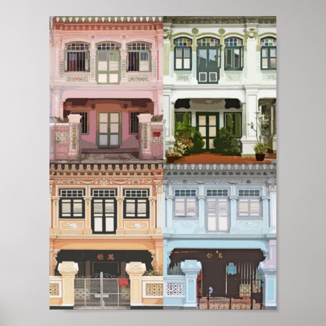 Peranakan Shophouses Poster (Front)