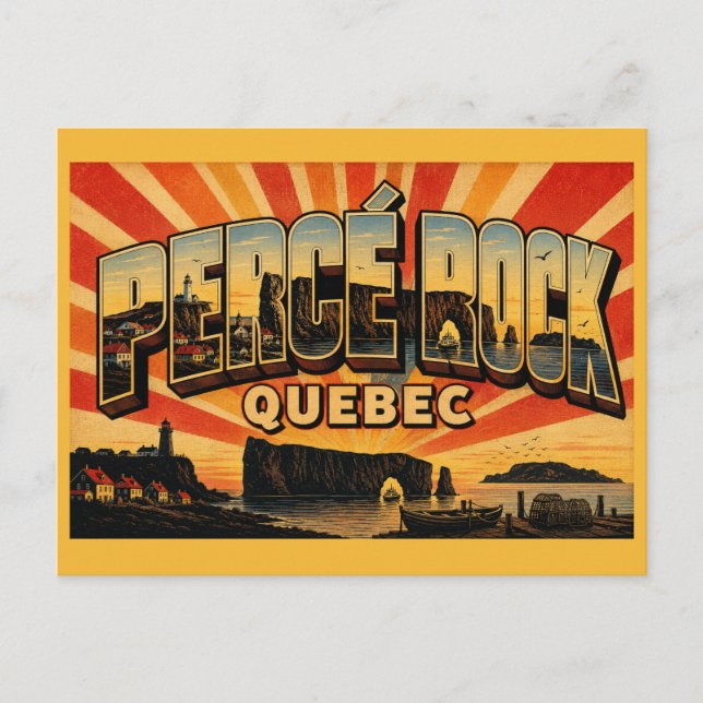 Percé Rock Quebec Natural Wonder Postcard (Front)