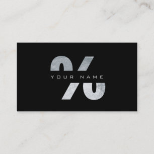 % Percent Mark Silver Luxury Black Vip Business Card