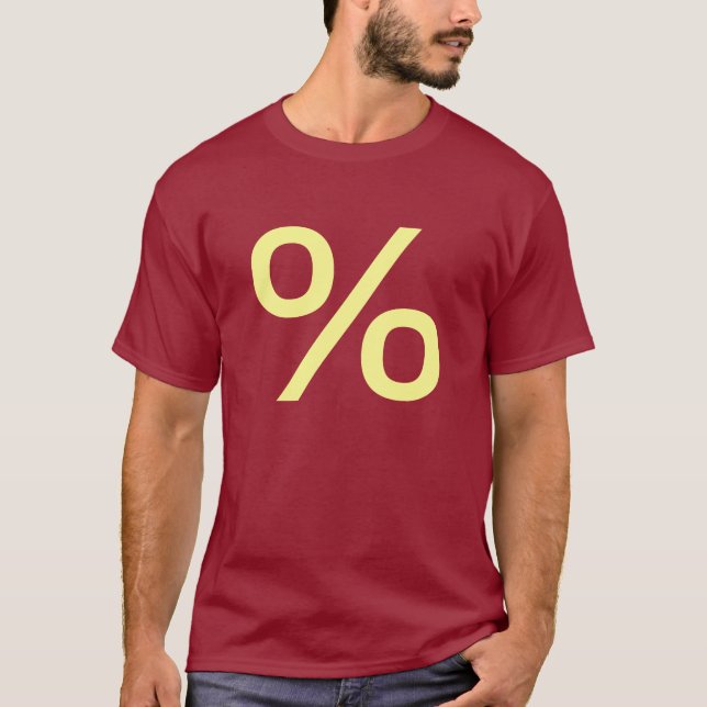 Percent (Small) - Pale Yellow T-Shirt (Front)