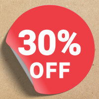 Percentage Discount Sticker | Promotional Sale Red