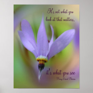 Perception Quote Purple Flower Inspirational Poster