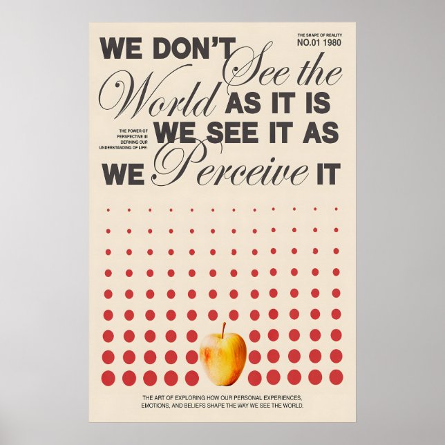 Perception Typography Poster Conceptual Art Print (Front)