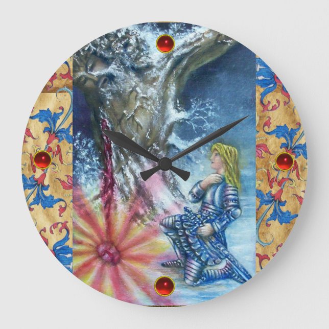 PERCEVAL AND VISION OF THE HOLY GRAIL LARGE CLOCK (Front)