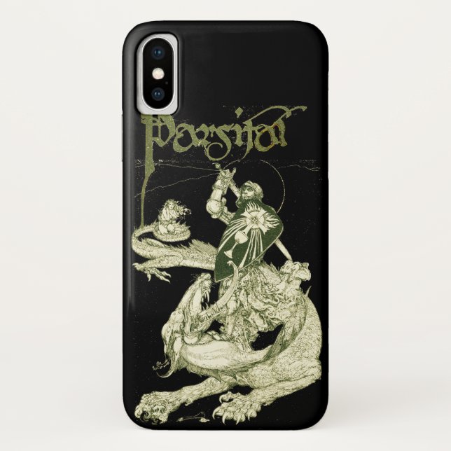 PERCEVAL FIGHTING DRAGON,QUEST HOLY GRAIL Fantasy Case-Mate iPhone Case (Back)