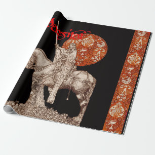 PERCEVAL LEGEND /QUEST OF THE HOLY GRAIL Black Red Wrapping Paper
