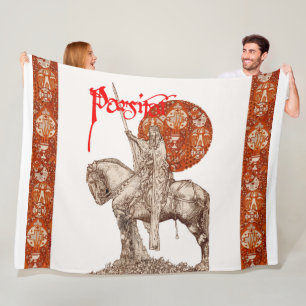 PERCEVAL LEGEND /QUEST OF THE HOLY GRAIL Red White Fleece Blanket