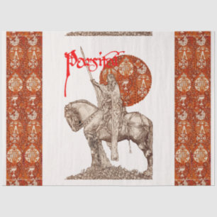 PERCEVAL LEGEND /QUEST OF THE HOLY GRAIL Red White Tissue Paper