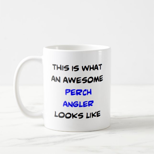 perch angler, awesome coffee mug (Left)
