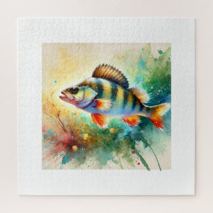Perch Fish 150624AREF111 - Watercolor Jigsaw Puzzle