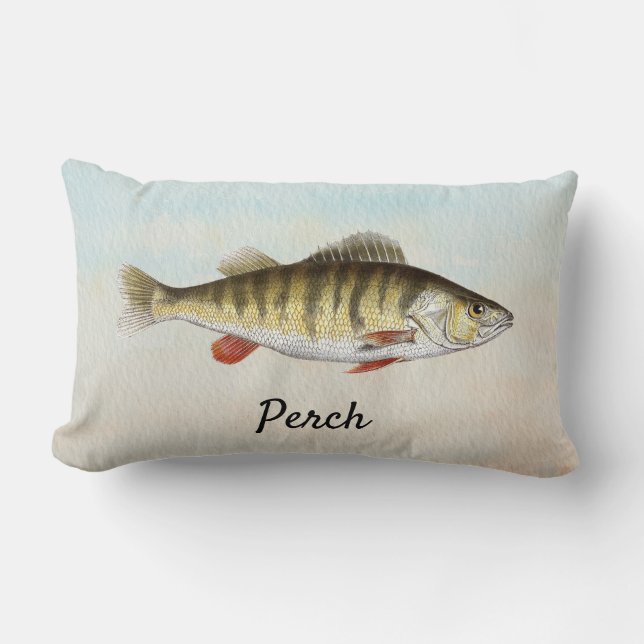 Perch Fish Cottage Outdoor Pillow (Front)