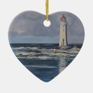 Perch Rock Lighthouse Ceramic Tree Decoration
