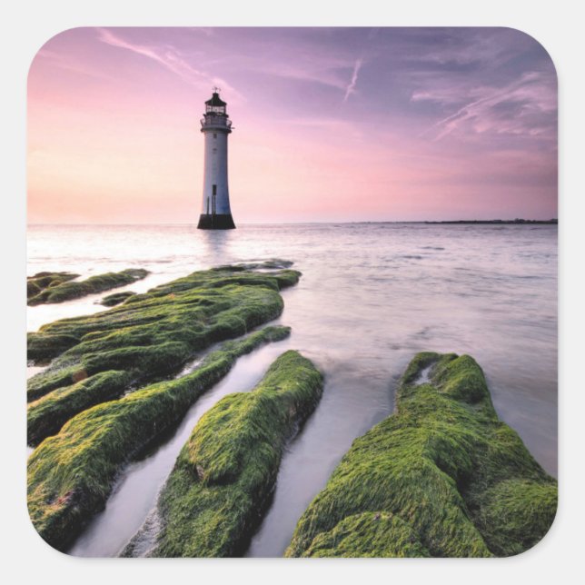Perch Rock Lighthouse Square Sticker (Front)