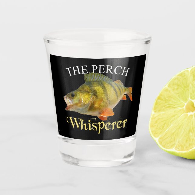Perch Whisperer Dark Shot Glass (Front)