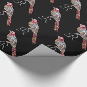 Perched Bird Monogram 6' Elegance Wrapping Paper