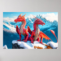 Perched Dragons Illustration